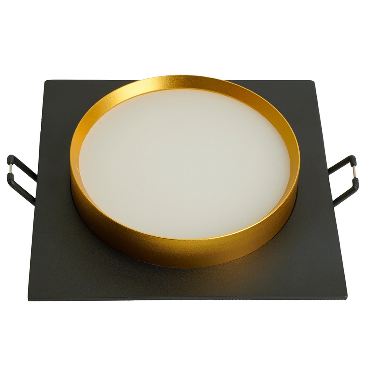 Встраиваемые светодиодные светильники Светильник встраиваемый Feron DL506 потолочный GX53 черный + золото квадрат 51364