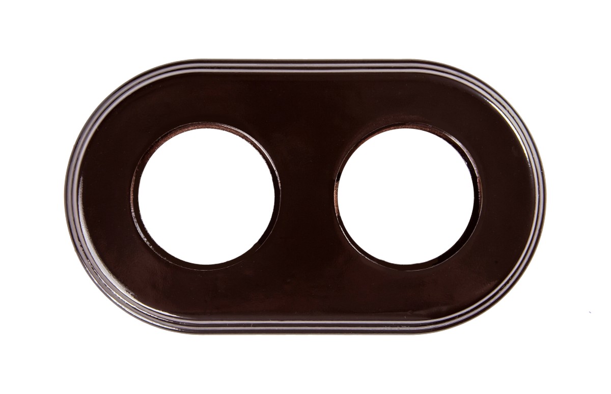 Bironi Лизетта - Ретро розетки и выключатели Рамка BIRONI Шедель Керамика Коричневый 2-ая (скрытый и накладной монтаж) BF2-620-02