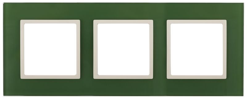 Рамки ЭРА Elegance Рамка ЭРА Elegance Зеленый/сл.кость Стекло 3-ая 14-5103-27 Б0034517
