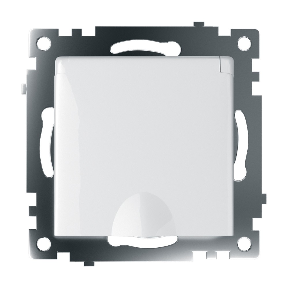 Катрин - Розетки и выключатели Stekker Розетка 1-местная с/з с крышкой STEKKER GLS16-7112-01 16А с защ. шторкой Катрин белый 39302