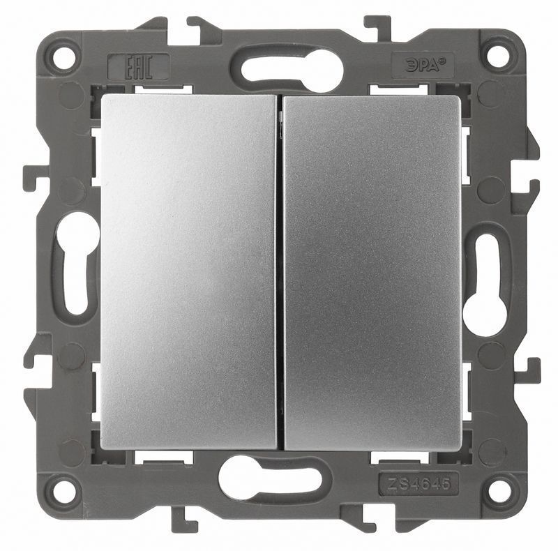 Розетки и выключаиели ЭРА Elegance Алюминий Выключатель ЭРА Elegance Алюминий 2-кл 14-1104-03 Б0034232
