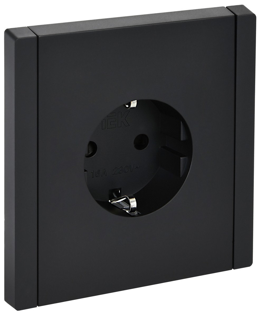 IEK FORTE&PIANO Черный Розетка IEK FORTE&PIANO Черный с/з со шт безвинтовое крепление 16А FP113