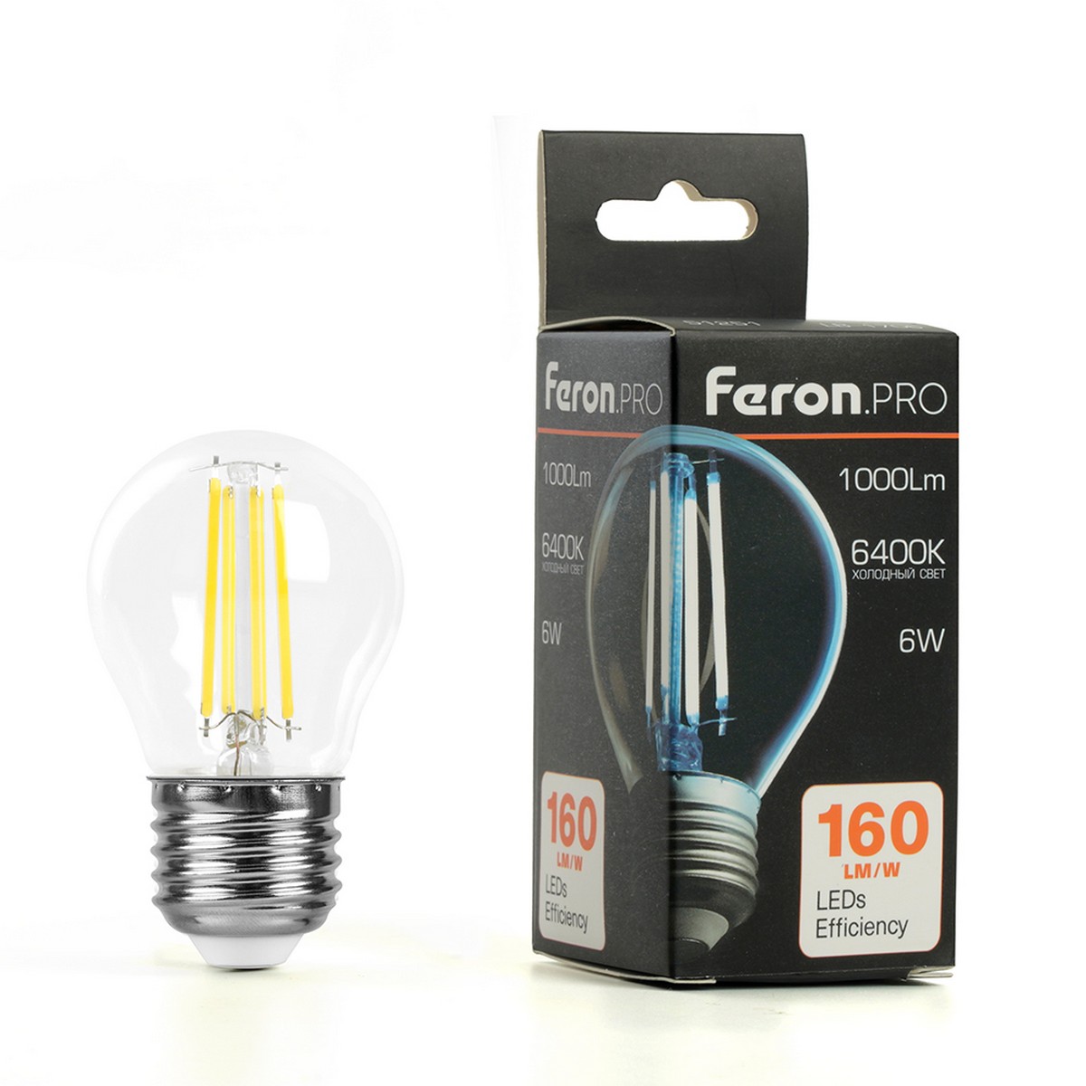 E27 Лампа светодиодная Feron.PRO LB-1706 Шарик E27 6W 175-265V 6400K 51252 