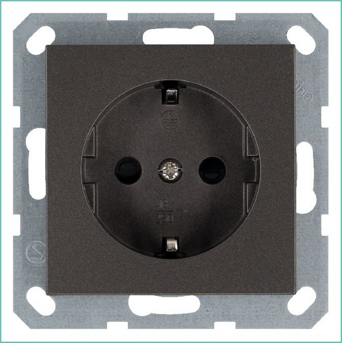 JASMART G - розетки и выключатели Розетка JASMART SCHUKO с крышкой и защитными шторками Мокко G5505Z