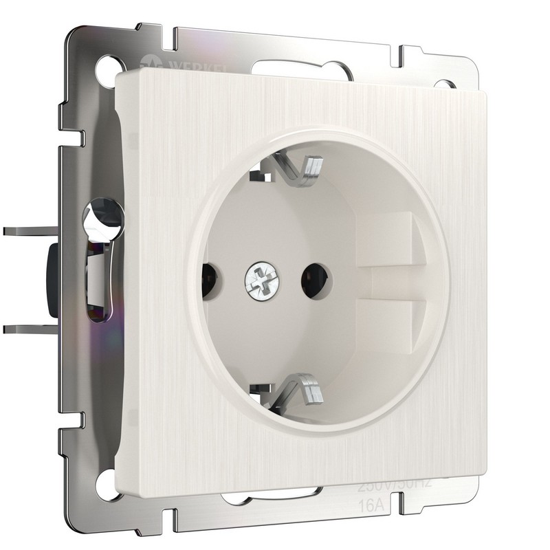 Werkel Перламутр рифленый механизмы Розетка с заземлением Werkel W1171013 перламутровый рифленый IP20