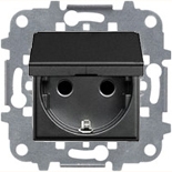 Механизмы ABB Zenit Антрацит Розетка с заземлением с крышкой и защитными шторками 16А ABB ZENIT (антрацит)