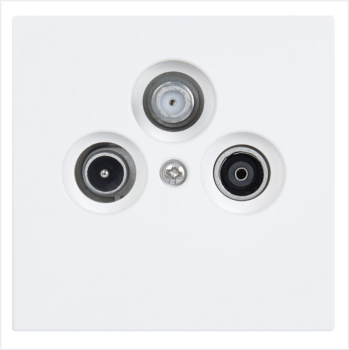 JASMART FD - розетки и выключатели Розетка TV+FM+SAT JASMART FD Φ9.5mm проходная Белый матовый (soft touch) 6207PWM