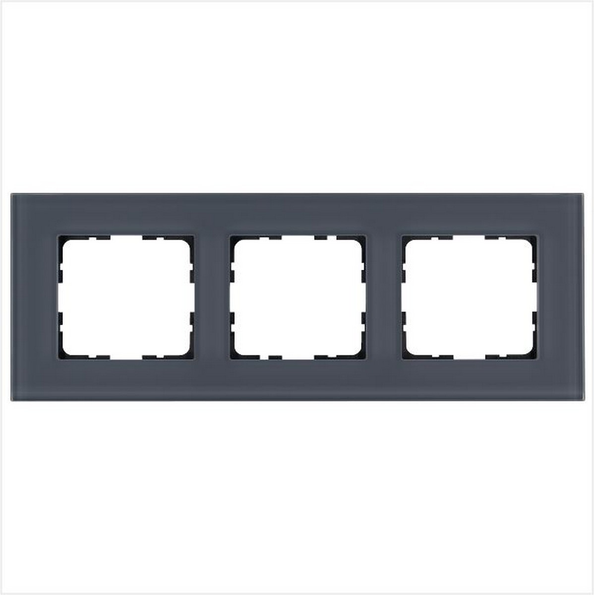 JASMART G - розетки и выключатели Рамка JASMART 3-постовая стекло Маренго GLASS G1003GC