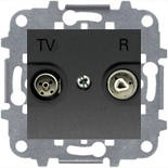 Механизмы ABB Zenit Антрацит Розетка TV-R проходная ABB Zenit (антрацит)