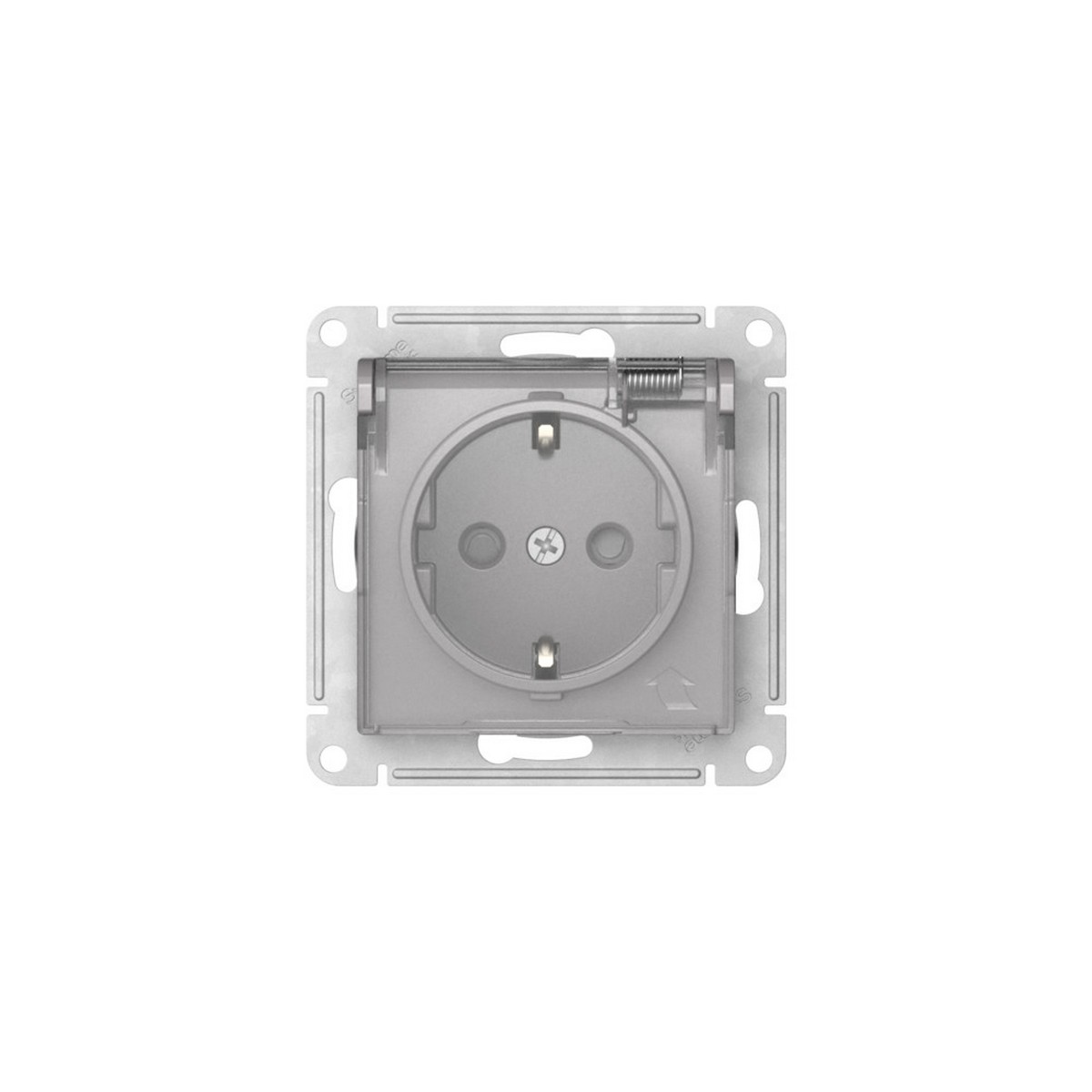 AtlasDesign Алюминий Розетка SE AtlasDesign Aqua Алюминий с зазем. со шт. с прозрач. крыш IP44 быстрозажим. клем. ATN440346S