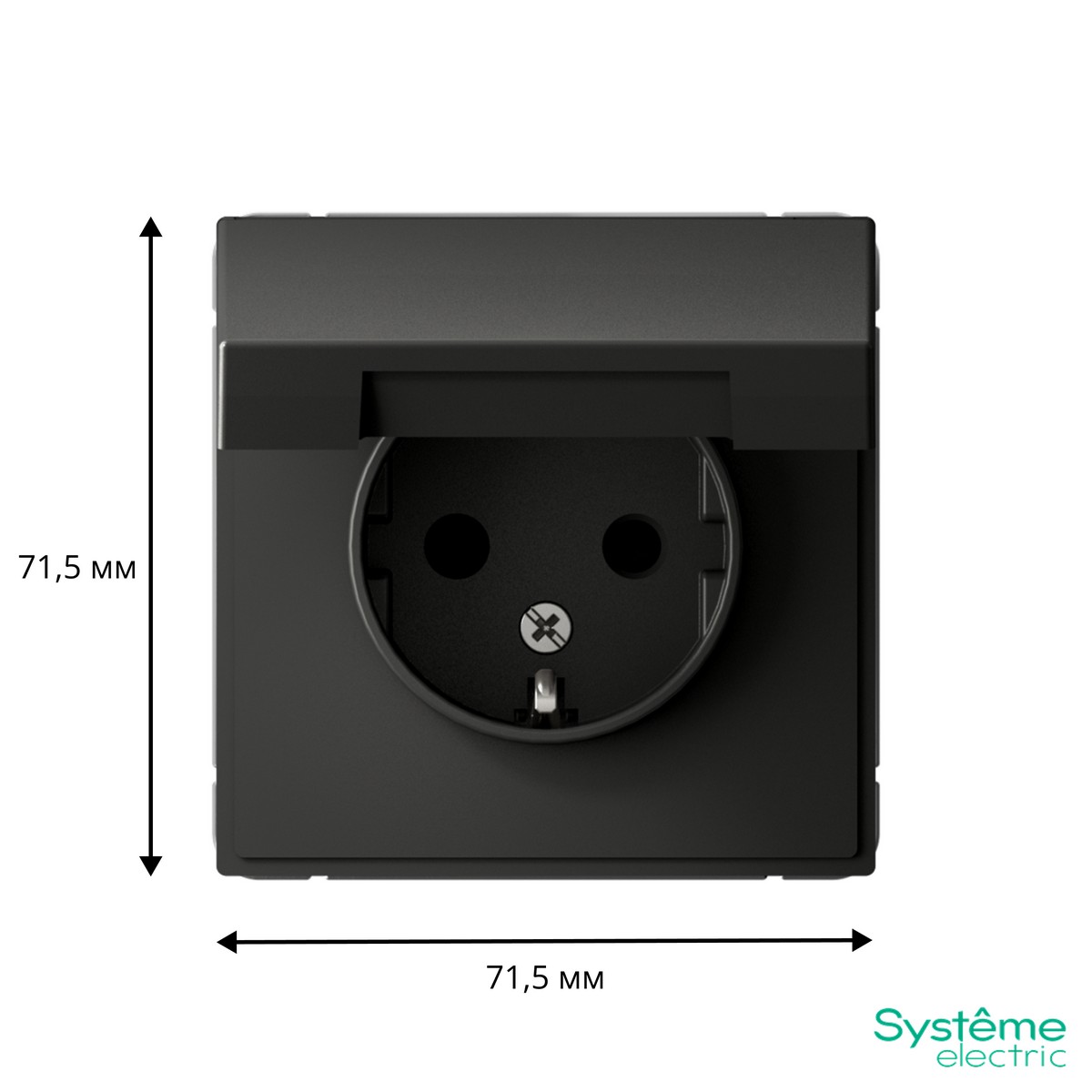 ArtGallery Базальт Розетка Systeme Electric ArtGallery Базальт с заземл. со шторк. с крышкой 16А IP20 GAL001446