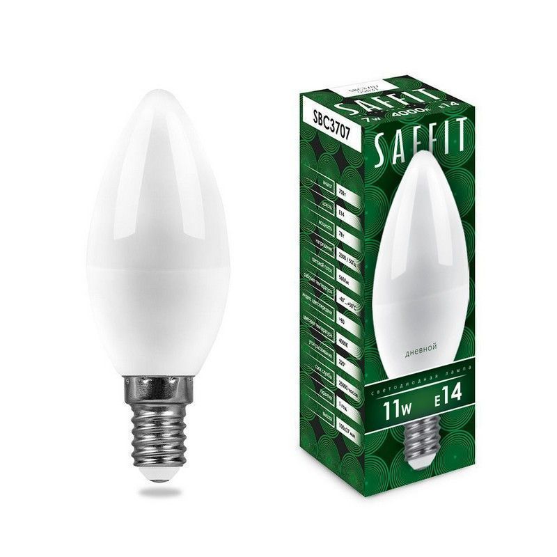 E14 Лампа светодиодная SAFFIT SBC3711 Свеча E14 11W 6400K 55171 
