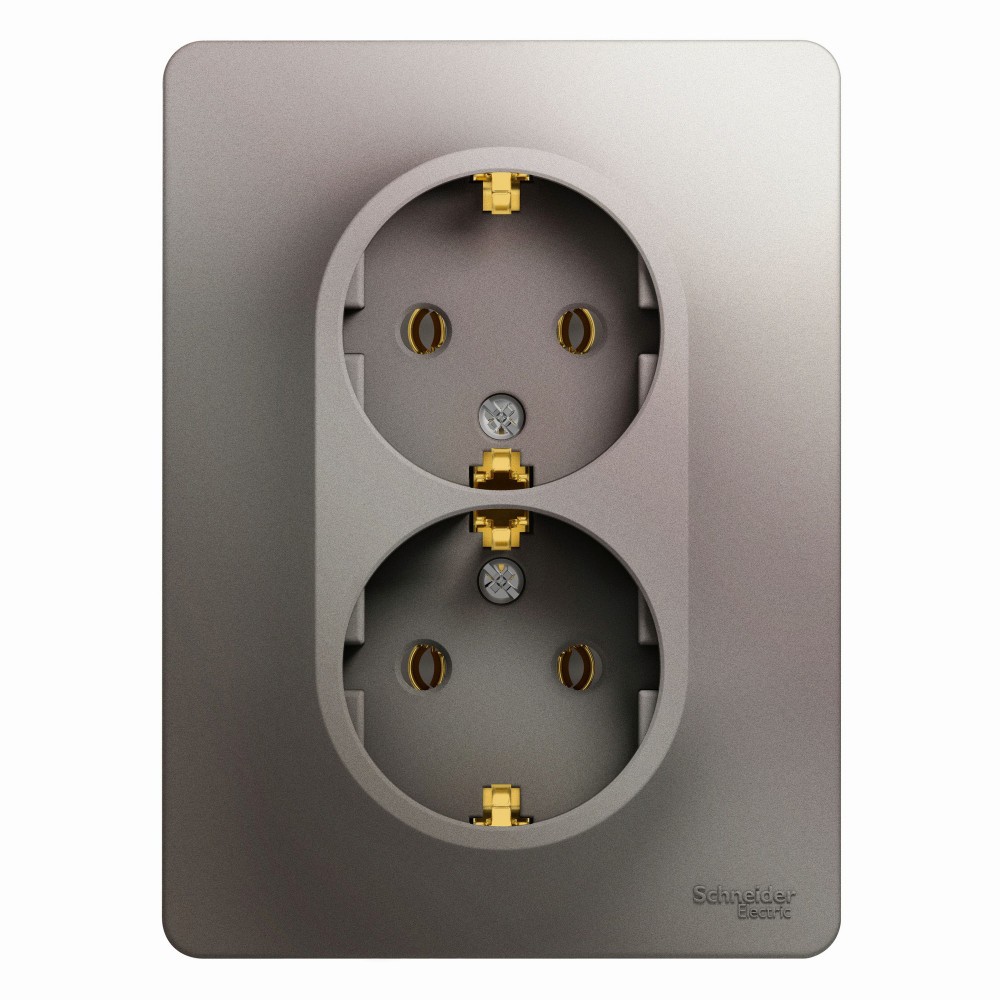 Glossa Платина Розетка Systeme Electric Glossa Платина 2-ая с-з (в сборе) GSL001224