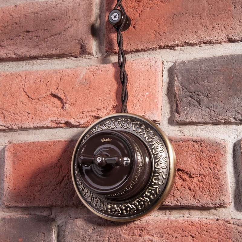 Werkel Ретро Выключатель Werkel на 4 положения двухклавишный (коричневый) Ретро W5620014