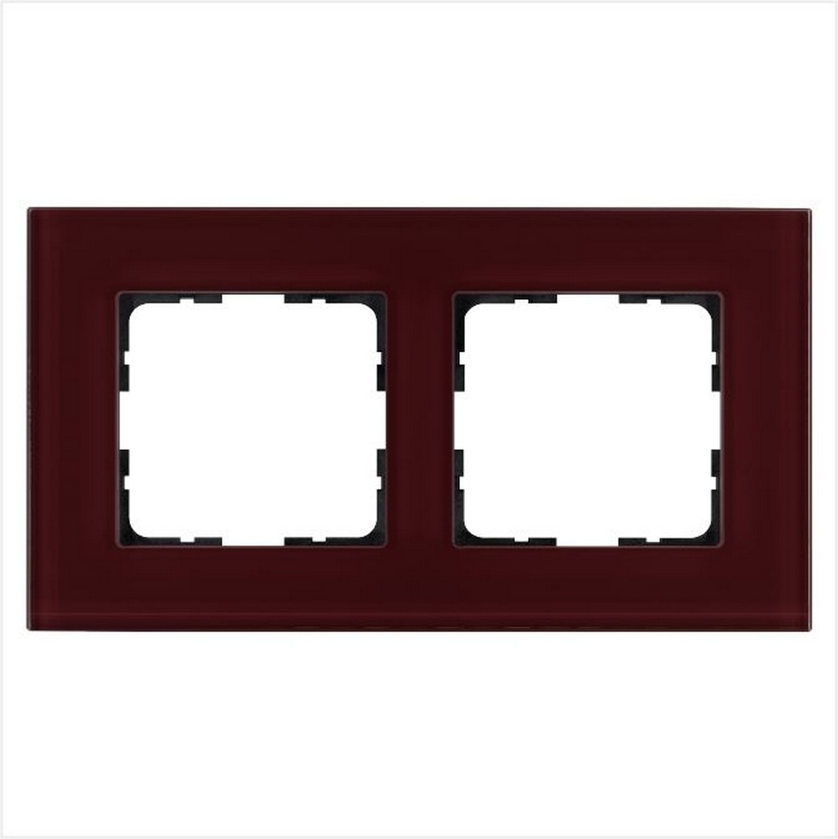 JASMART G - розетки и выключатели Рамка JASMART 2-постовая стекло Гранатовый GLASS G1002GH