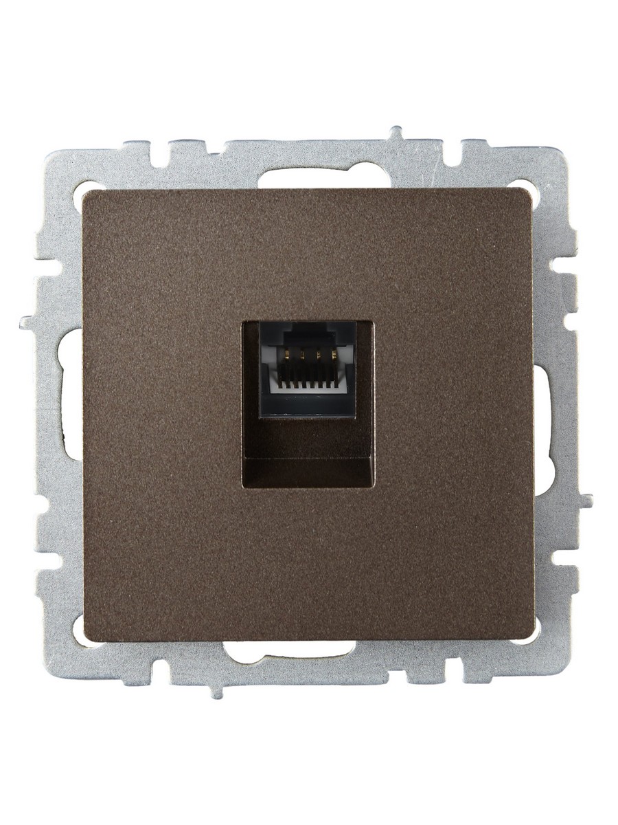 IEK Brite Бронза Розетка компьютерная IEK BRITE BASE Темн.бронза RJ45 кат.6 РК11-БрТБ BR-K10-2-K45