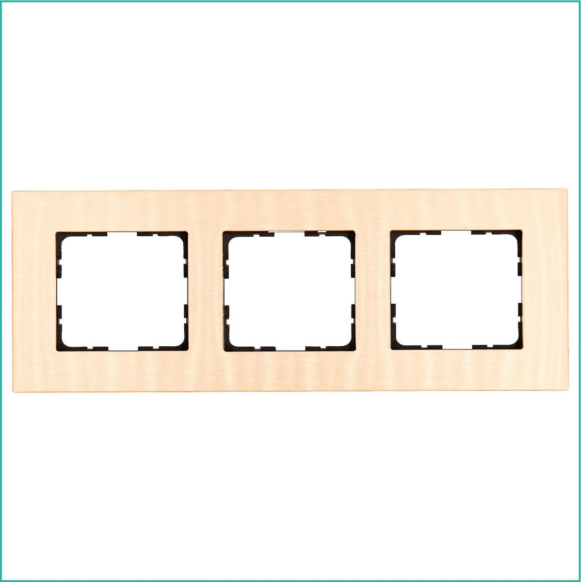 JASMART G - розетки и выключатели Рамка JASMART 3-постовая алюминий Champagne METAL G1003AG