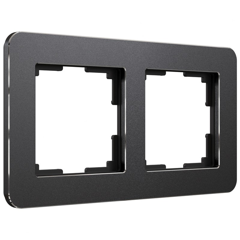 Рамки Werkel Platinum Рамка Werkel на 2 поста Platinum черный алюминий W0022608