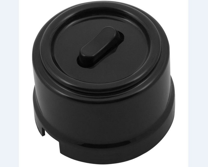 Bironi Лизетта - Ретро розетки и выключатели Выключатель проходной BIRONI Черный 1-кл (клавишный) B1-221-23