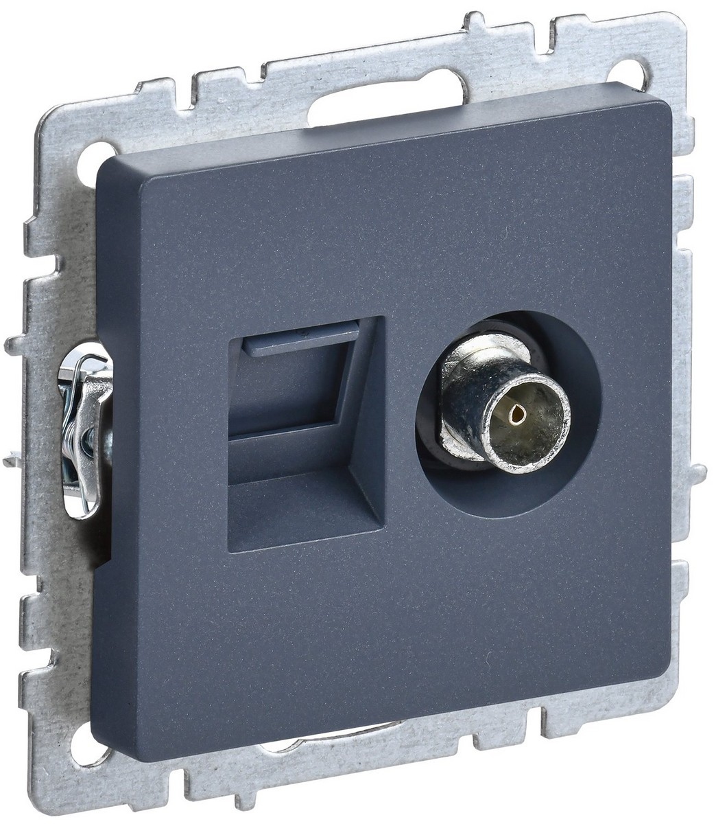 IEK Brite Маренго Розетка IEK BRITE двойная TV+RJ45 кат.5E РТВ/РК12-БрМ маренго BR-AK20-1-K35