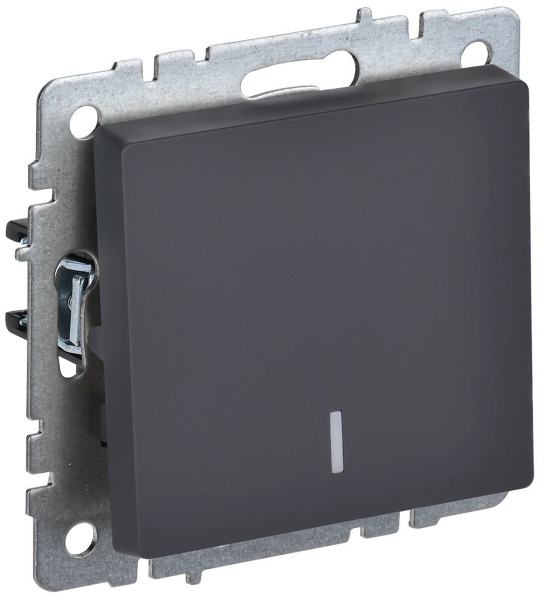 IEK Brite Графит Выключатель IEK BRITE 1-клавишный с индикацией 10А ВС10-1-1-БрГ графит BR-V10-1-10-K53