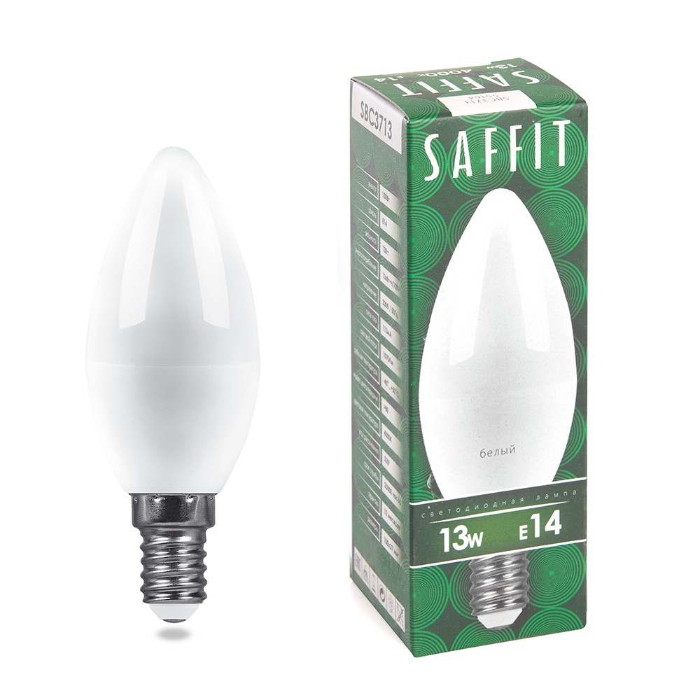 E14 Лампа светодиодная SAFFIT SBC3713 Свеча E14 13W 4000K 55164 