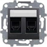 Механизмы ABB Zenit Антрацит Розетка компьютерная двойная 8 контактов категория 5Е ABB ZENIT (антрацит)