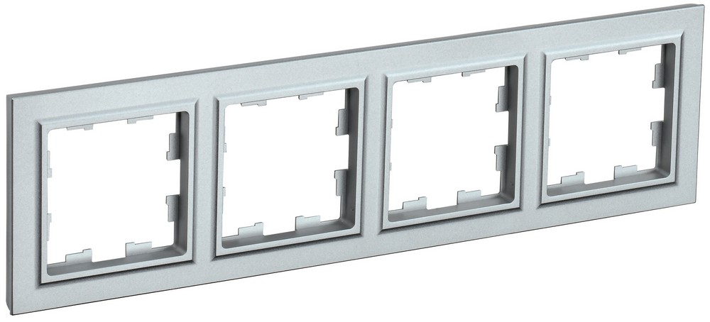 IEK Brite Рамки Рамка IEK BRITE 4-местная РУ-4-БрА алюминий BR-M42-K47