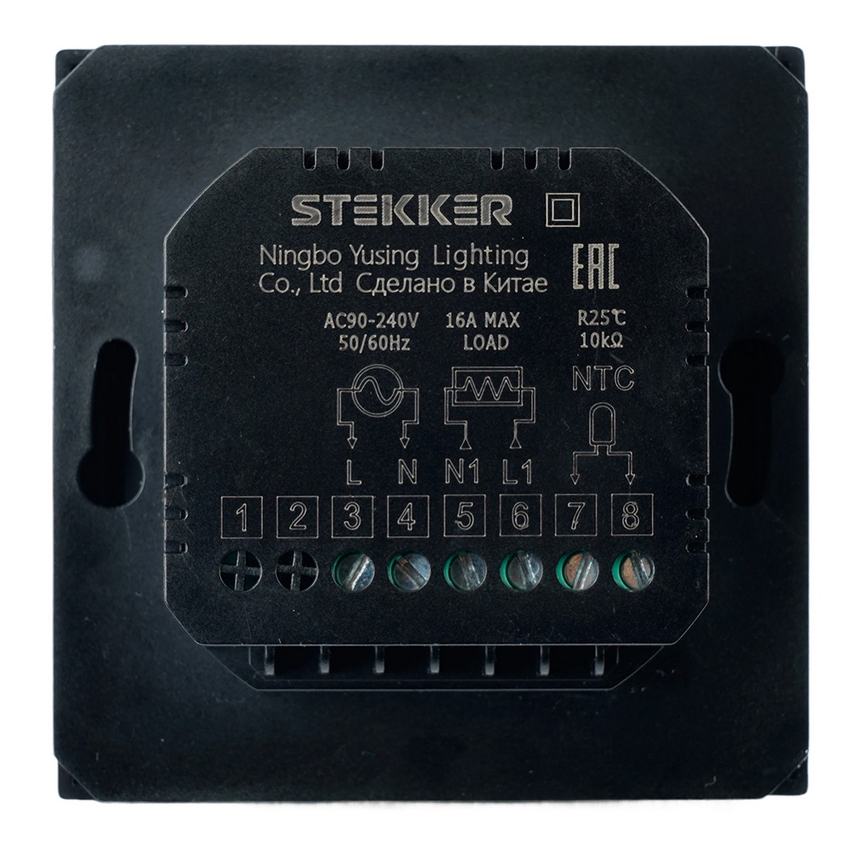 Эмили - Розетки и выключатели Stekker Терморегулятор Wi-Fi STEKKER Эмили RSW00-5119-05 черный уголь soft touch 50377