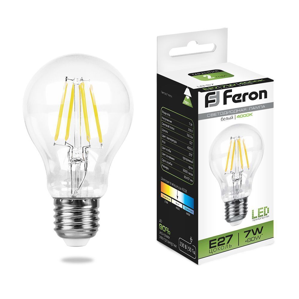 E27 Лампа светодиодная Feron LB-57 E27 7W 4000K 230V 25570 