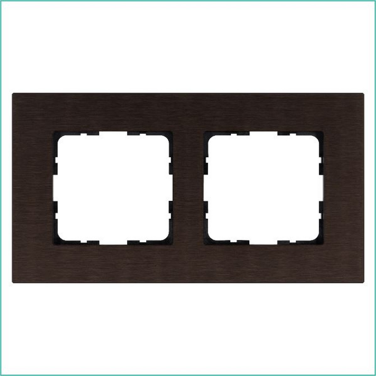 JASMART G - розетки и выключатели Рамка JASMART 2-постовая алюминий Brown METAL G1002AZ