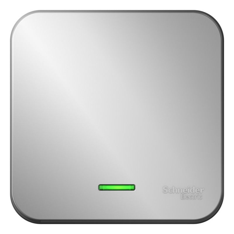 Blanca алюминий розетки и выключатели Переключатель SE Blanca 1-клавишный Алюминий наружный с подсветкой изолир. пластина BLNVA106113