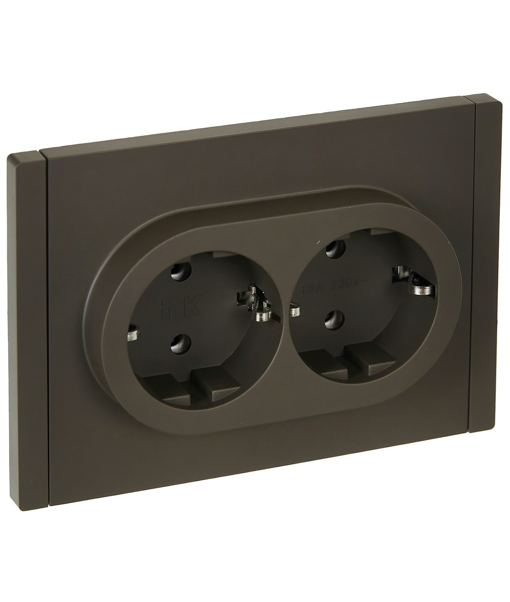 IEK FORTE&PIANO Серый Розетка IEK FORTE&PIANO Серый 2-я с/з безвинтовое крепление 16А FP324
