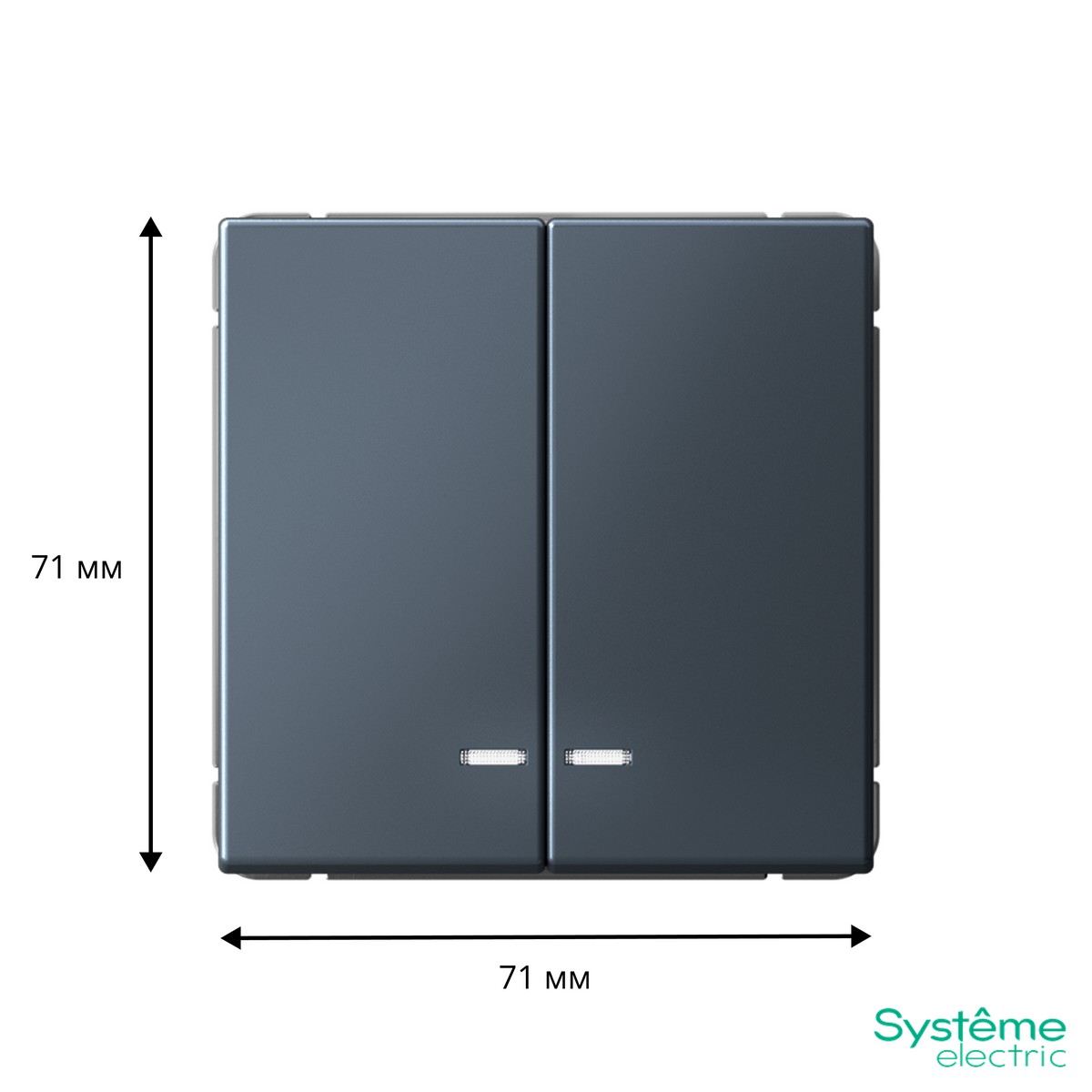 ArtGallery Грифель Выключатель SE ArtGallery Грифель 2-клавишный с подсветкой быстрозажим. клем. GAL000753S