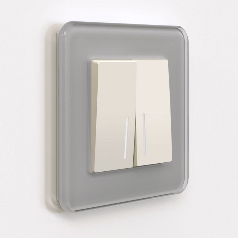 Werkel айвори матовый Выключатель Werkel двухклавишный с подсветкой (айвори матовый) W1120162