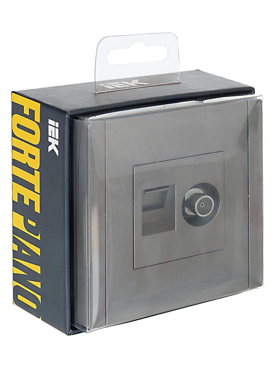 IEK FORTE&PIANO Сталь Розетка IEK FORTE&PIANO Сталь двойная TV+RJ45 кат.6 FP537