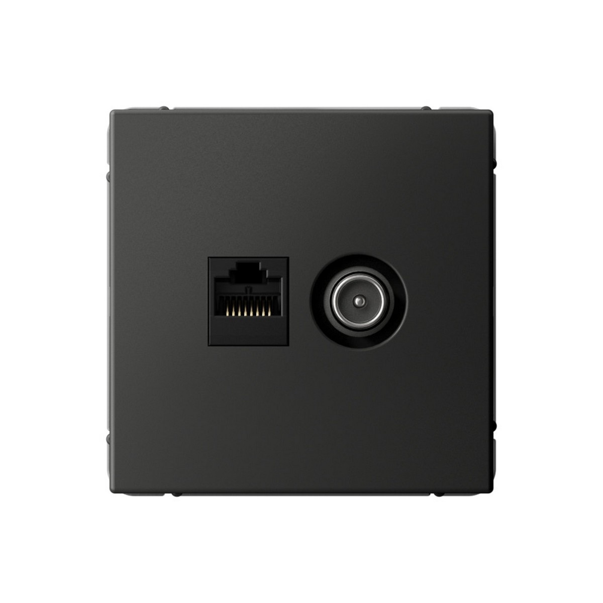 ArtGallery Базальт Розетка Systeme Electric ArtGallery Базальт двойная ТВ + компьютерная RJ45 кат. 5Е GAL001489