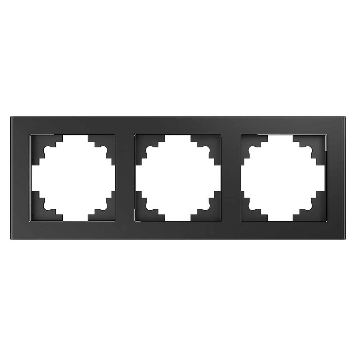Катрин - Розетки и выключатели Stekker Рамка 3-местная стекло STEKKER GFR00-7003-06серия Катрин графит 39541