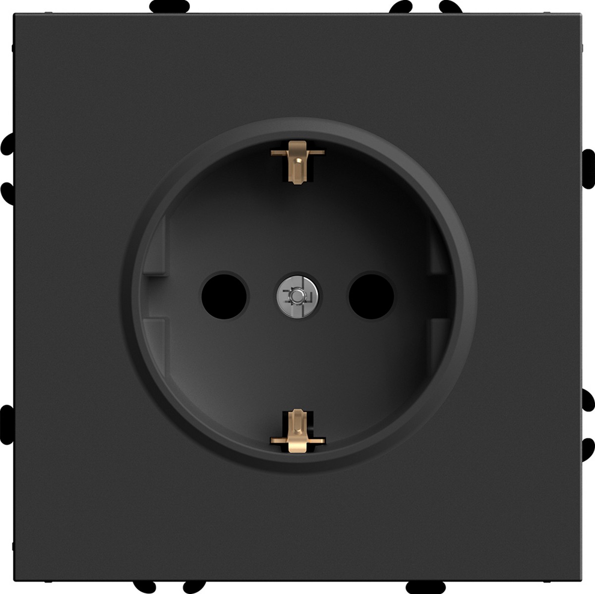 Эмили - Розетки и выключатели Stekker Розетка 1-ая с защитной шторкой с/з STEKKER Эмили RST16-5110-05 черный уголь soft touch 49854