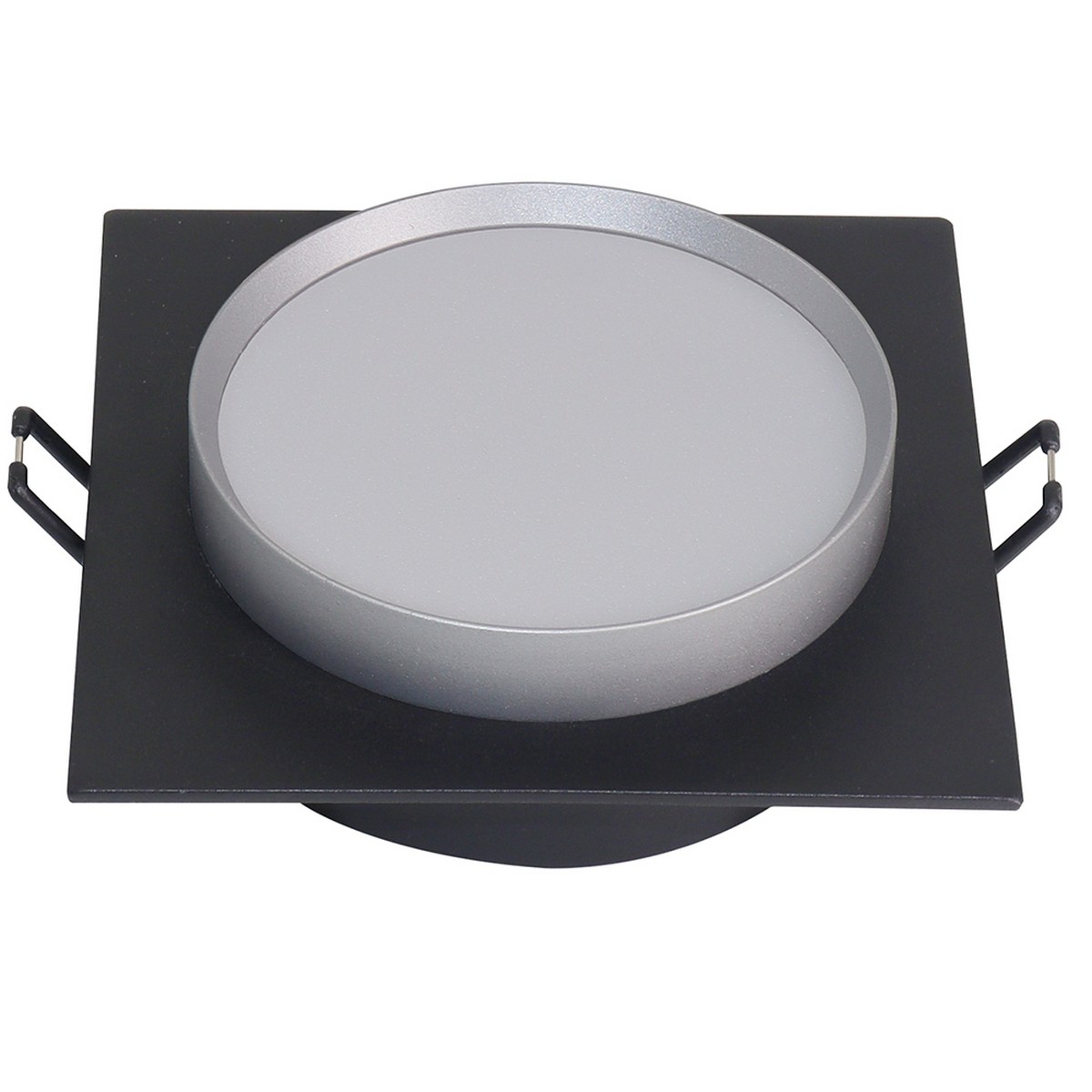 Встраиваемые светодиодные светильники Светильник встраиваемый Feron DL506 потолочный GX53 черный + серебро квадрат 51363