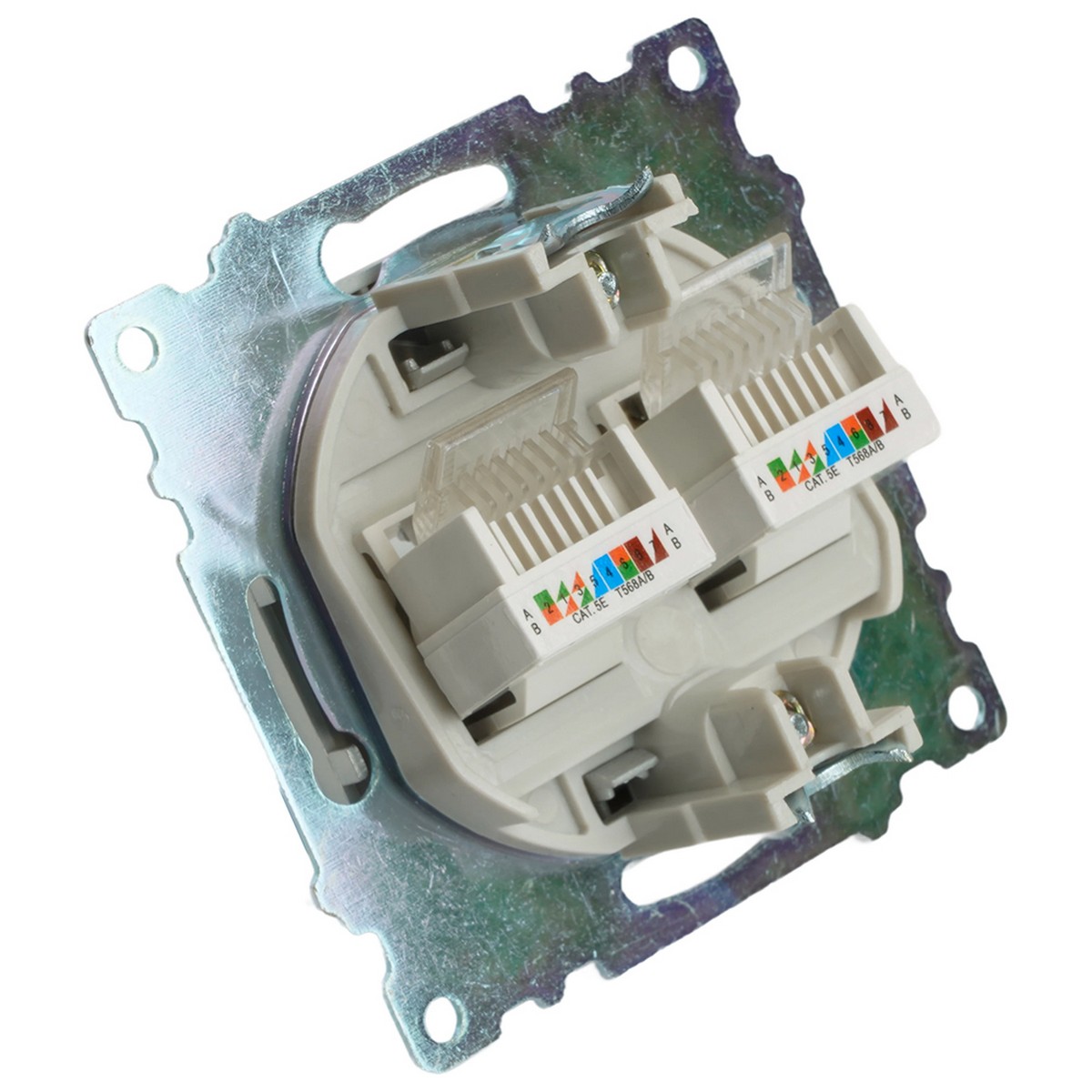 Катрин - Розетки и выключатели Stekker Розетка компьютерная 2-местная RJ-45 STEKKER GLS00-7109-03 Катрин серебро 50005