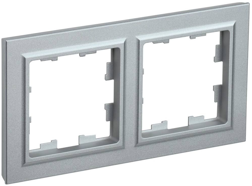 IEK Brite Рамки Рамка IEK BRITE 2-местная РУ-2-БрА алюминий BR-M22-K47