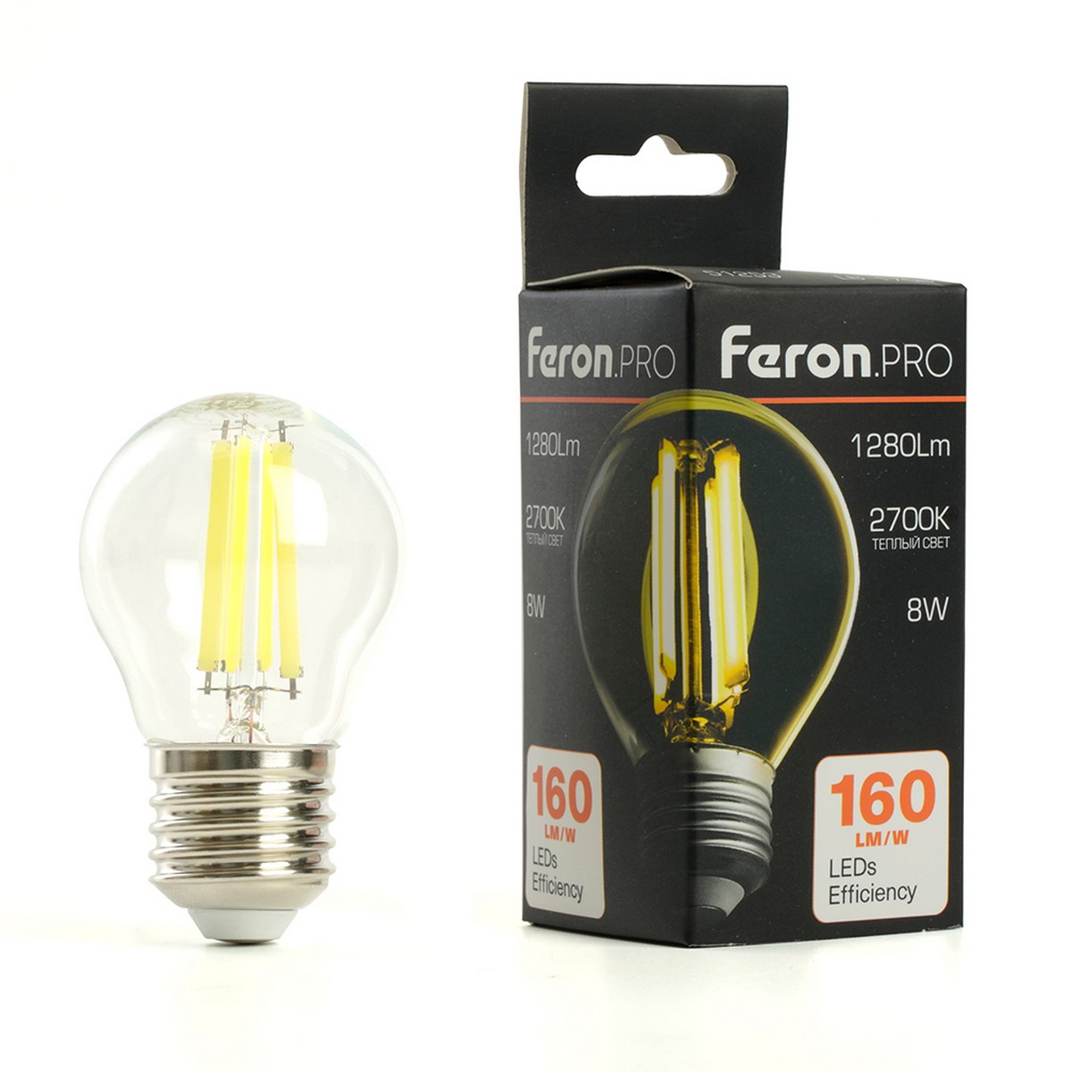 E27 Лампа светодиодная Feron.PRO LB-1708 Шарик E27 8W 175-265V 2700K 51253 