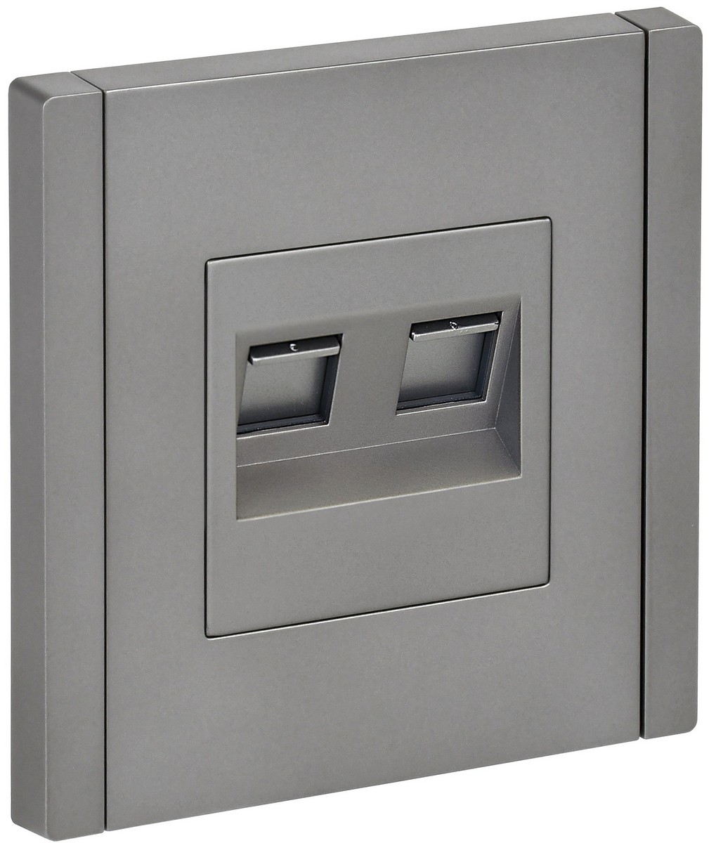 IEK FORTE&PIANO Сталь Розетка IEK FORTE&PIANO Сталь двойная RJ11+RJ45 кат.5E FP535