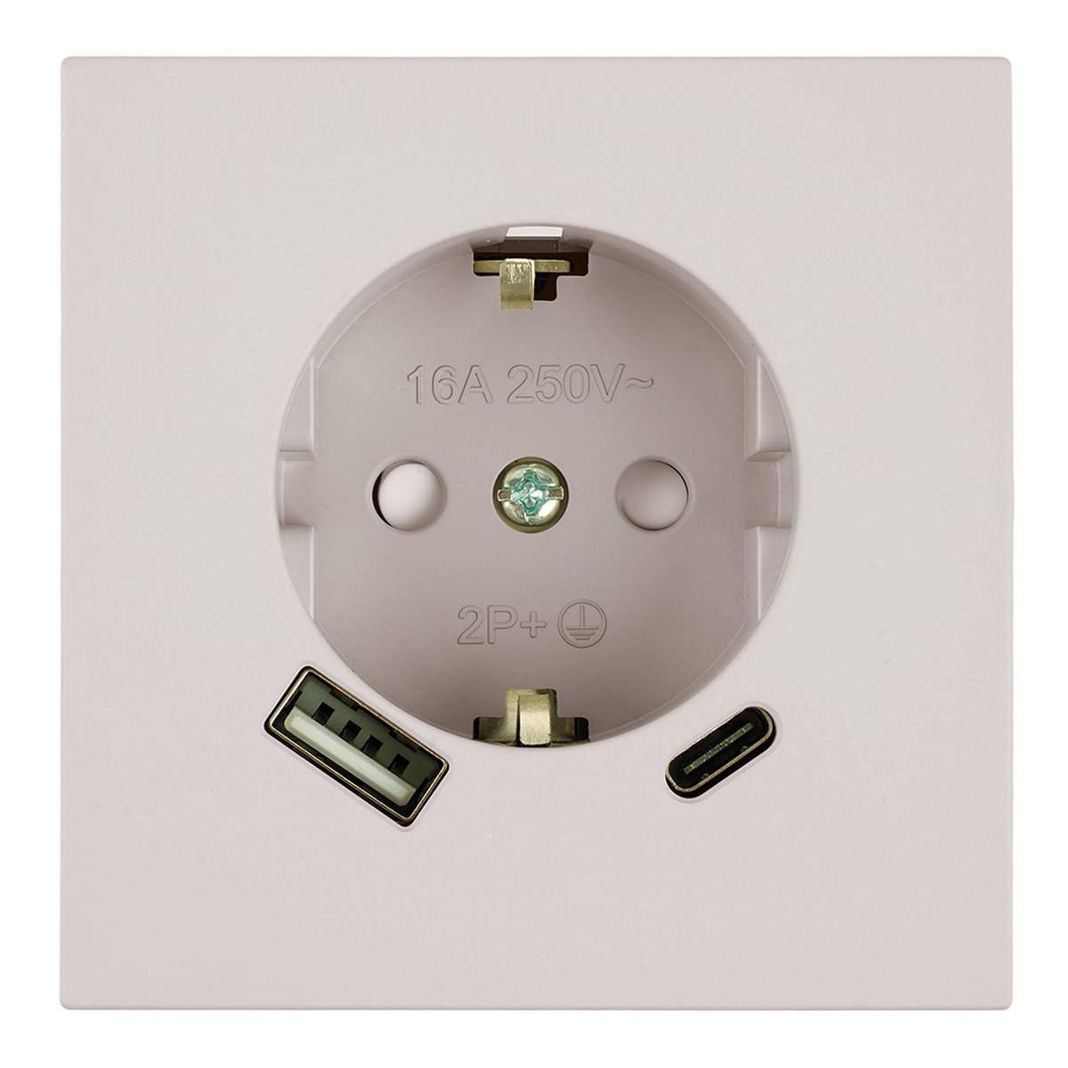 Мия - Розетки и выключатели Stekker Розетка 1-местная з/ш с/з 16А + USB + Type C STEKKER 250В 20W Мия RST16-3119-08 пудровый жемчуг 50482