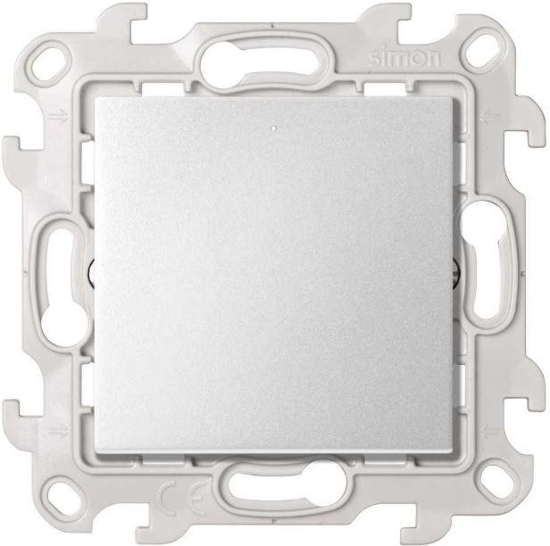 Розетки и выключатели Simon 24 Алюминий Однополюсный выключатель Simon 24 Алюминий с подсветкой 2420104-033