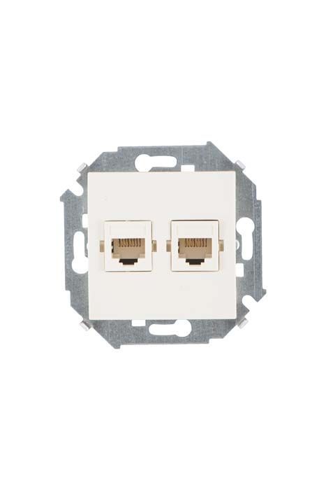 Розетки и выключатели Simon 15 Бежевый Розетка компьютерная Simon 15 Бежевая 2-ая RJ45 кат.5е 1591593-031