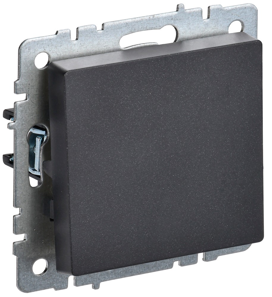IEK Brite Черный Выключатель IEK BRITE 1-клавишный проходной 10А ВС10-1-6-БрЧ черный BR-V12-0-10-K02