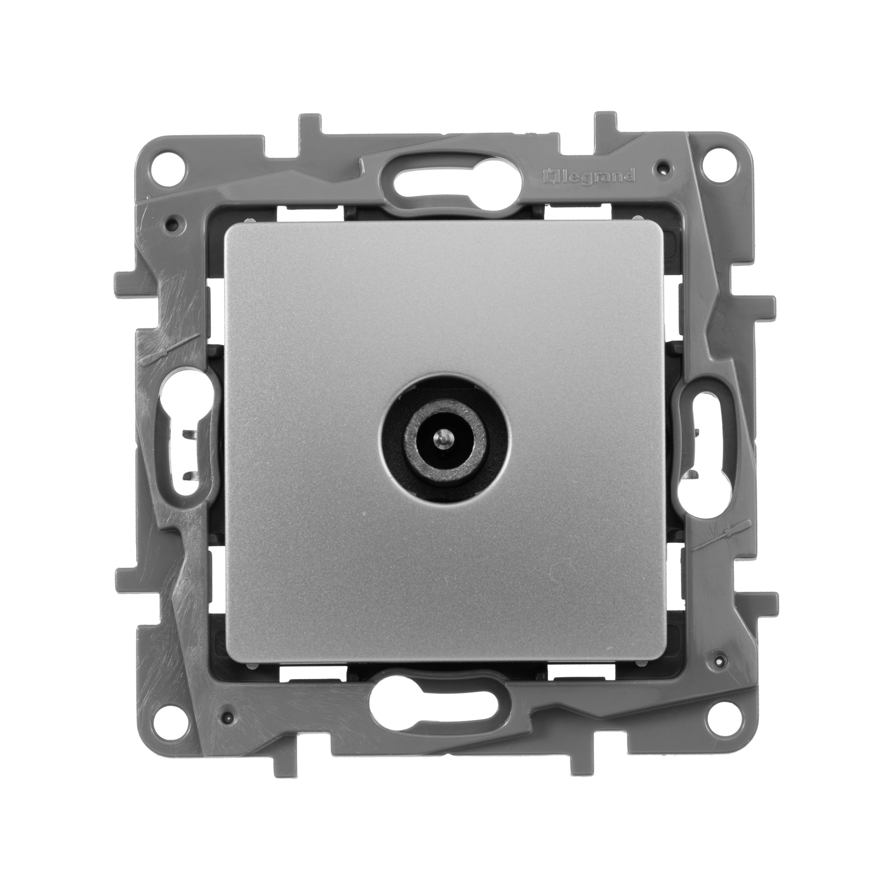 Legrand Etika Алюминий Розетка TV Legrand Etika алюминий проходная, 15дБ 672463