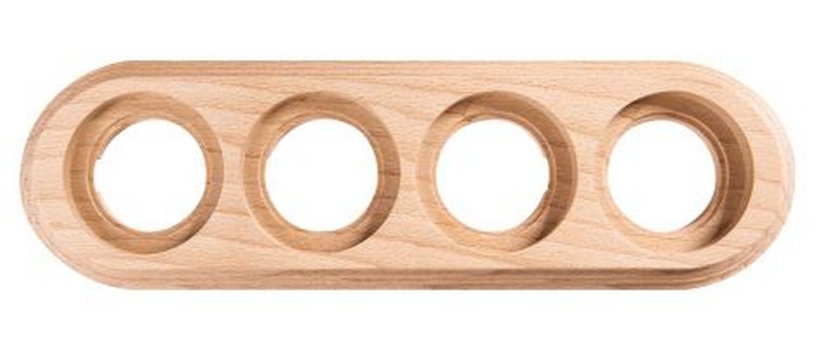 Bironi Лизетта - Ретро розетки и выключатели Рамка 4-ая BIRONI Натурэль на бревно 220мм BFC22-640-10